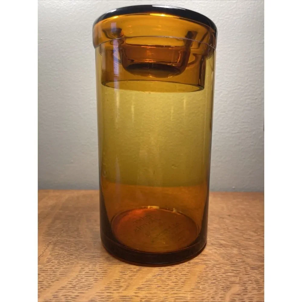 Home America Amber Glass With‎ Lid, Retro Style 5